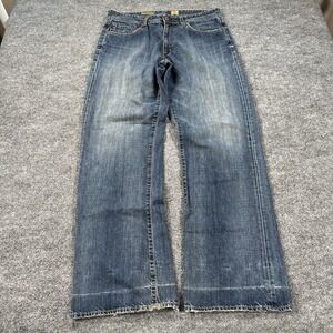 AG Adriano Goldschmied Jeans Mens 34x32 Blue The Prime Baggy Grunge USA Made Y2K